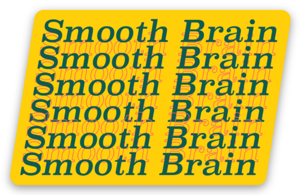 Trapezoid Smooth Brain Sticker, Yellow