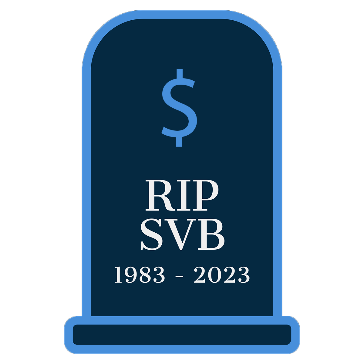 RIP SVB Tombstone Sticker