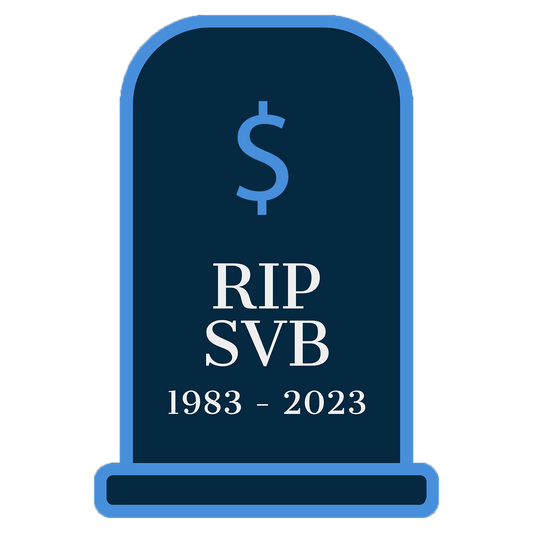 RIP SVB Tombstone Sticker